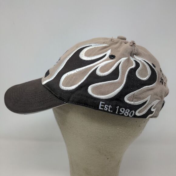 Dixie Chopper Men's Strapback Hat Tan Black OSFM Embroidered Flames Logo - Picture 5 of 12